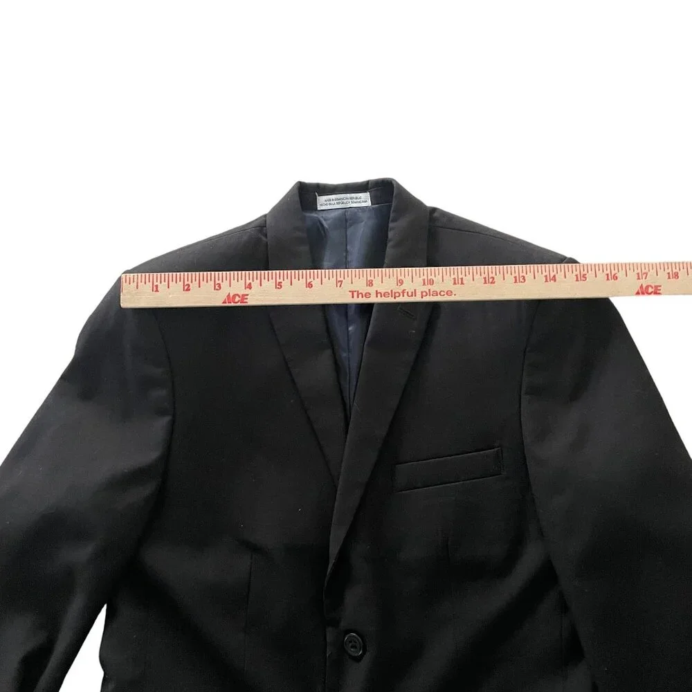 Izod Wool Single-Breasted Blazer Jacket Boys Size 16 Black Business Career - Picture 10 of 13